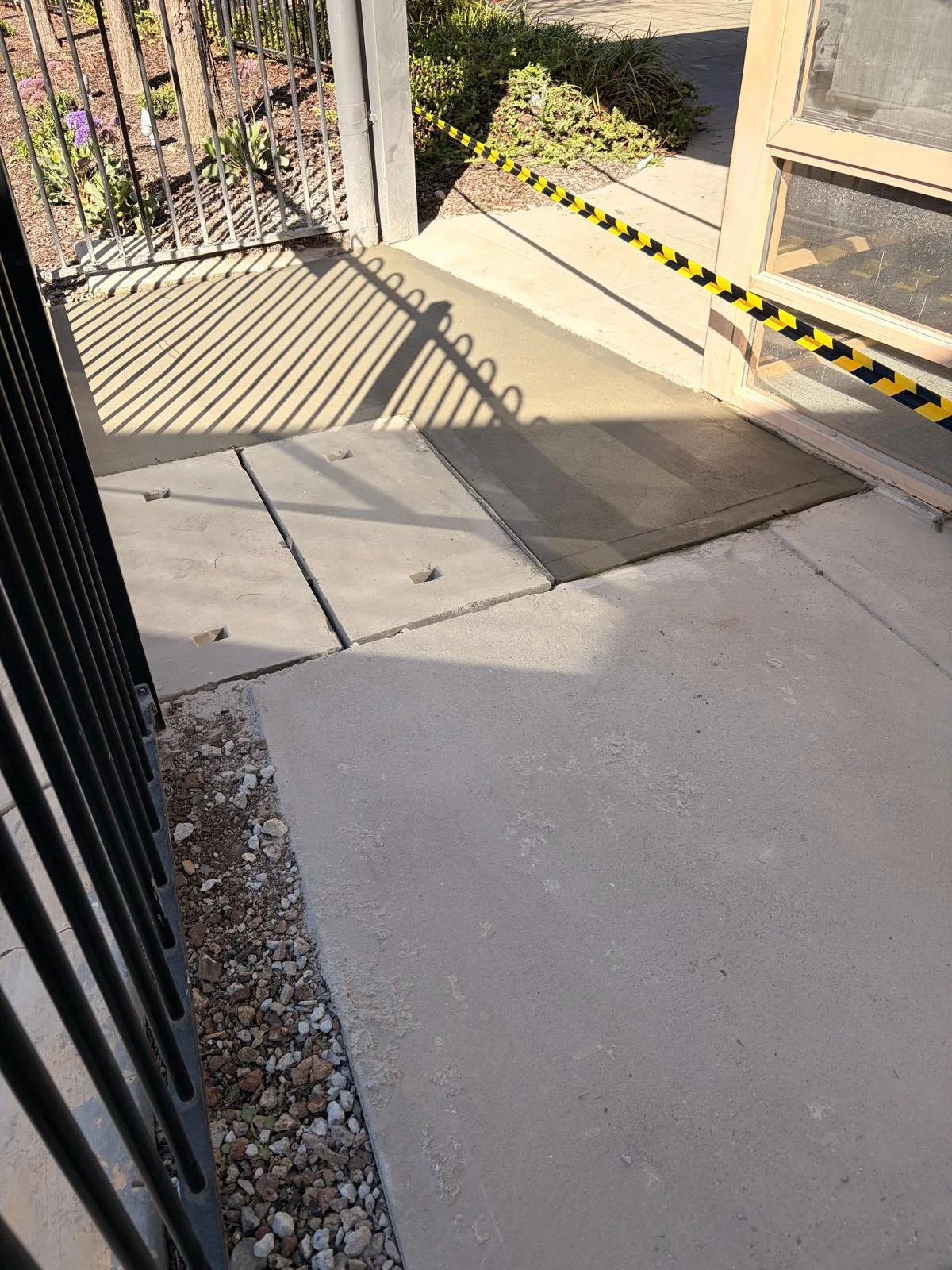 Clean concrete path finish around the pits, second view